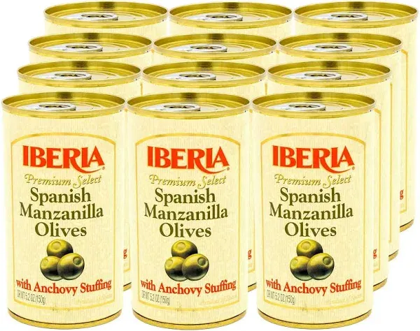 Iberia Spanish Manzanilla Olives Stuffed with Anchovies