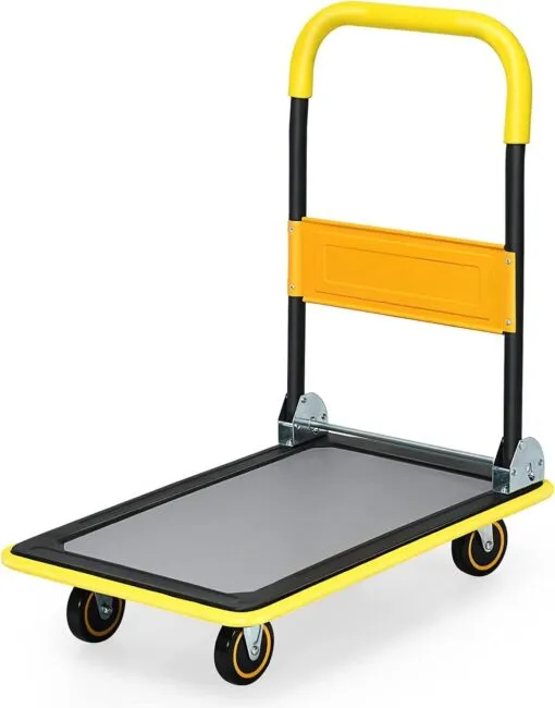 Costway 330lbs Folding Platform Cart Dolly Push Hand Truck Moving Warehouse Foldable