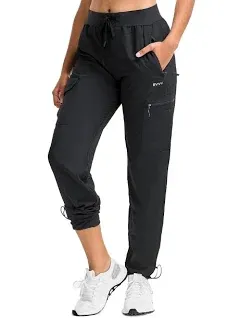 BVVU Women's Hiking Pants Lightweight Quick Dry Travel Outdoor Pants Waterproof Work Cargo Pants with Zipper Pockets