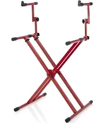 Gator GFW-KEY-5100XRED 2 Tier x Style Keyboard Stand, Red