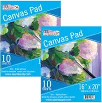 U.S. Art Supply 10-Sheet 8-Ounce Triple Primed Acid-Free Canvas Paper Pad