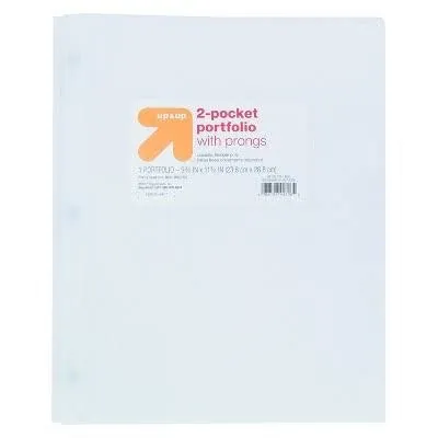 Plastic Folder with Prongs 2 Pocket - (White)