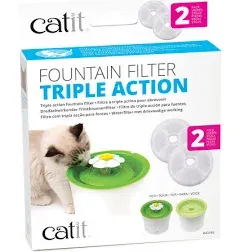 Catit 2.0 Triple Action Flower Fountain Replacement Water Softening Filter 43745