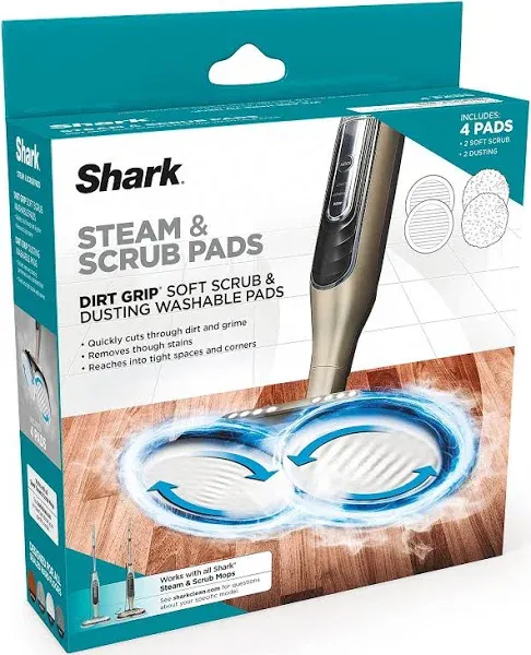 Shark Steam and Scrub Pads Dirt Washable Pads - Gray, 4 Count (XKITP7000D)