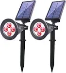 Solar Lights Outdoor Spotlight Upgraded 4 LED Garden Landscape Lighting (2 Pack)