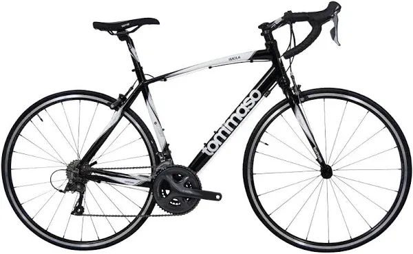 Tommaso Imola Endurance Aluminum Road Bike, Shimano Claris R2000, 24 Speeds, Black, White, Burnt Orange