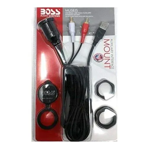 Boss Audio - MUSB35 Universal USB/3.5mm Aux Mount & Cable