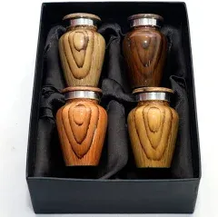 Wooden Print Keepsake Urns - Small Cremation Urns - Mini Urns for Human Ashes Se