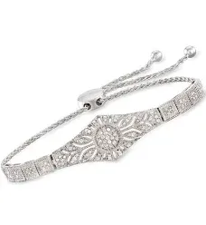 Ross-Simons Floral Openwork Bolo Bracelet