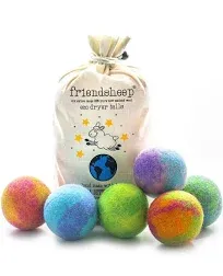 Friendsheep Wool Dryer Balls 6 Pack XL Organic Premium Reusable Cruelty Free... 