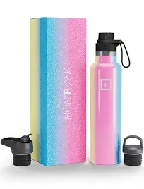 Iron flask Sports Water Bottle 20 oz 3 Lids Leak Proof Vacuum Insulated Stainless Steel