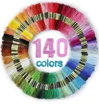 LOVIMAG Premium Rainbow Color Embroidery Floss 140 Skeins Per Pack with Cotton for Cross Stitch Threads