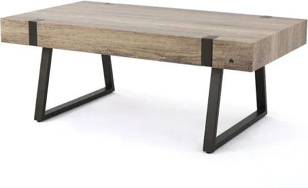 Christopher Knight Home Abitha Faux Wood Coffee Table, Canyon Grey, 23.60 in x 43.25 in x 16.75 in