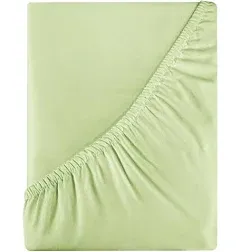 Royale Linens 400 Thread Count 100% American Grown Cotton Fitted Sheet Full Size - All Around Elastic Fitted Sheet - Luxury Sateen Weave - Snug Fit Bottom Sheet Fit Up To 16 Inch (Full, Moroccan Sand)