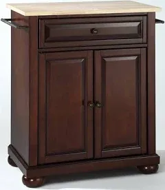 CROSLEY FURNITURE Kitchen Island 33.5&#034; x 31&#034; x 18&#034; Wood White w/ Natural Top