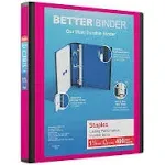 Staples D Three-Ring Better Binder, Pink