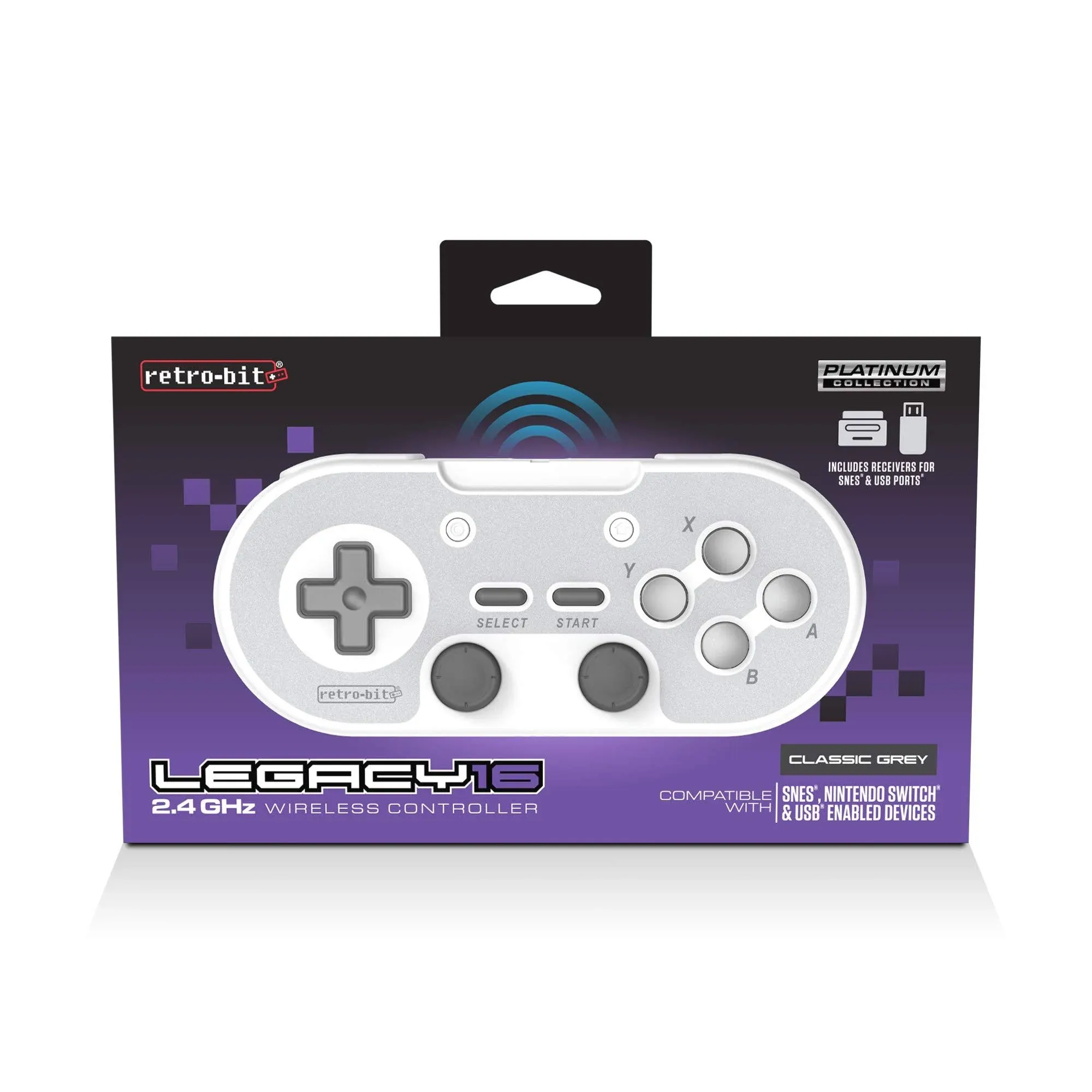 Control Inalambrico Legacy16 Snes Switch Usb Retro-bit Gris