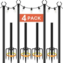 10ft string light pole 4 pack, outdoor light pole