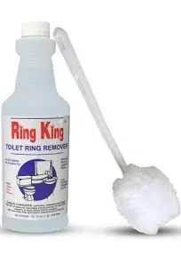 Amazon Brand – 32oz Ring King Toilet Bowl Cleaner With 13” Long Toilet Bowl Mop Applicator | Heavy Duty Toilet Bowl Cleaner For Hard Water Stain On Toilet Tubs and Showers.