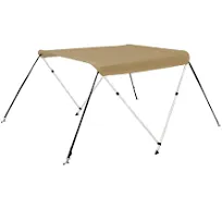 Oceansouth 2 Bow Bimini Top Boat Cover/Sun Shade Boat Canopy with Integrated Storage Boot - 5ft (Beige, Mounting Width 51"-59")