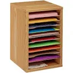 Classroom Mailbox - 11 Compartment Wooden Mail Organizer, Construction Paper ...