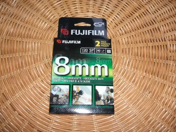 FUJIFILM 120 - 8 MM - P6-120 8 - HIGH QUALITY VIDEO CASSETTES (2) PACK - SEALED