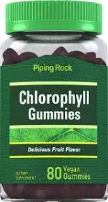 Piping Rock Chlorophyll Gummies | 90 Count | Delicious Fruit Flavor | Complex Vegan Supplement | Non-GMO & Gluten Free