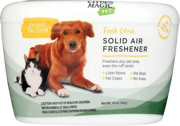 Citrus Magic Pet Odor Eliminator Solid Air Freshener, Fresh Citrus, 20-Ounce, Pack of 2