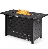 Gymax Propane Gas Fire Pit Heater 42&#034; 60,000 Btu Outdoor Rectangular W/Cover