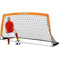 6X4Ft 4X3Ft Portable Kids Soccer Goal for Backyard Practice Soccer Net with Carr