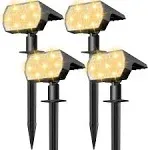  Solar Lights Outdoor Waterproof IP68, 56 LED 3 Lighting 4 Pack Cool White