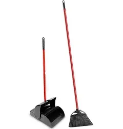 Libman Indoor/Outdoor Angle Broom and Dustpan Set with Steel Handle