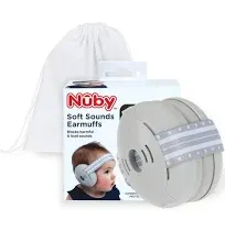 Nuby Soft Sounds Adjustable Baby Earmuffs with Travel Bag