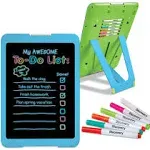 Discovery Neon Glow Drawing Easel w/ 6 Color Markers &amp; 3 Tracing Stencils, Built-in Kickstand/Wall Mount, 5 Light Modes, Easy Clean/Washable, Wide