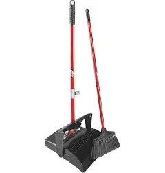 Libman Commercial 919 Lobby Dust Pan and Broom Set (Open Lid), Black/Red (Pack o