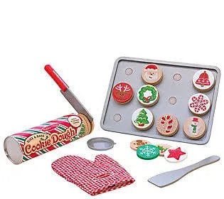 Melissa &amp; Doug Slice and Bake Wooden Christmas Cookie Play Food Set