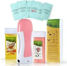 Rose & Honey Roll On Waxing Kit for Larger Body Areas - Hair Removal for Sensitive Skin at Home for Women & Men