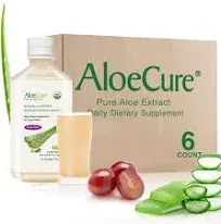 AloeCure Pure Aloe Extract Grape Flavor 16.7 Oz Organic Acid Buffer Sealed