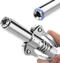 Grease Gun Coupler Double Handle High Pressure Quick Release Lock Oil Nozzles