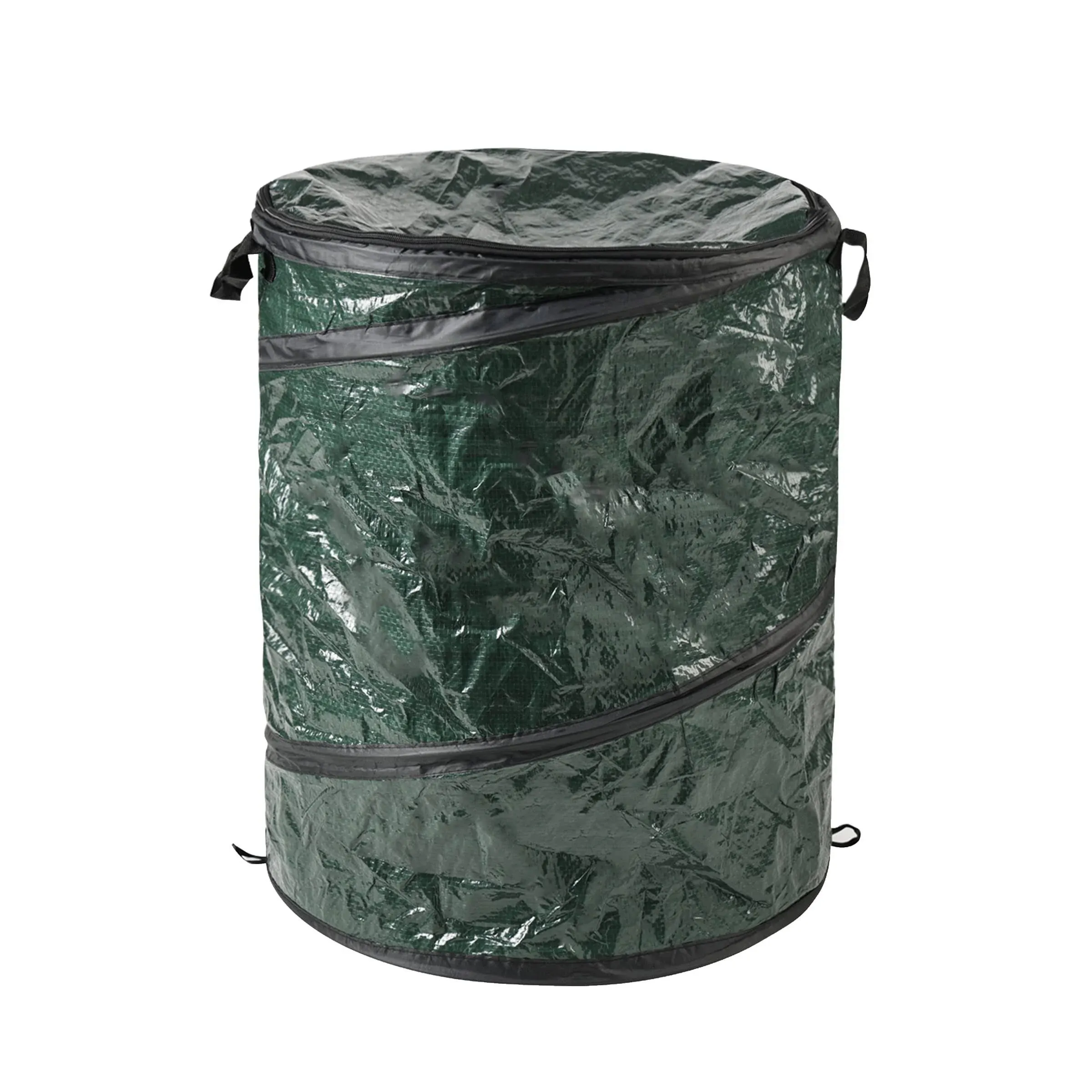 Collapsible Trash Can- Pop up 29.5 Gallon Trashcan for Garbage with Zippered Lid