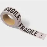 Fragile Packing Tape, Please Be Gentle, Cream Black Cute Designer Packaging and Shipping Tape for Small Business - Printed Tape for Moving, 1.88" x 110 Yards (330 feet)