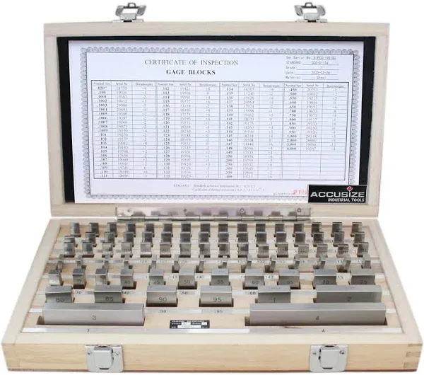 Accusize 81 Pcs Steel Gage Block Set