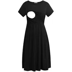 Smallshow Women's Short Sleeve Maternity Nursing Dresses for Breastfeeding