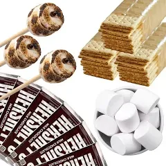 112 Piece Firestix S'mores Kit - Makes Up to 24 S'mores - Includes 30" Roasting Sticks, Chocolate, Graham Crackers, and Marshmallows - Perfect for CA