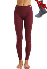 Merino Wool Base Layer Women Pants 100% Merino Wool Leggings Lightweight, Midweight Thermal Underwear Bottoms + Wool Socks