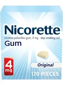 Nicorette Gum Original 4mg 170 Pieces