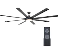 Parrot Uncle 75-in Black Integrated LED Indoor/Outdoor Ceiling Fan with Light and Remote