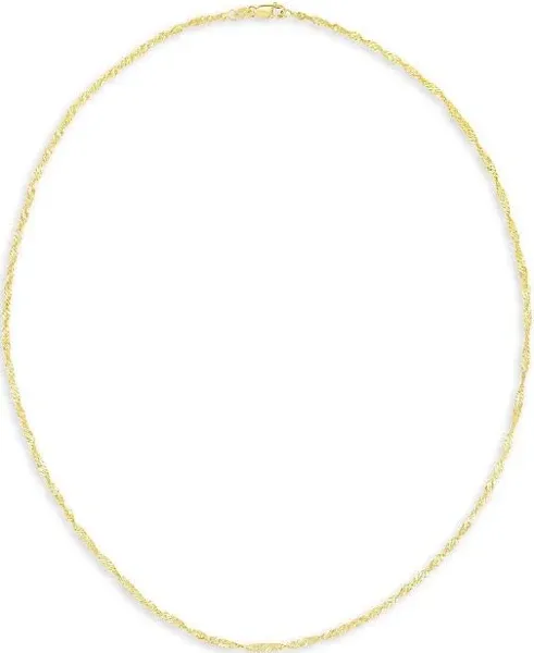 14K Yellow Gold Singapore Chain Necklace