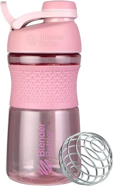 BlenderBottle SportMixer Shaker Bottle Perfect for Protein Shakes and Pre Workout, 20-Ounce, Rose