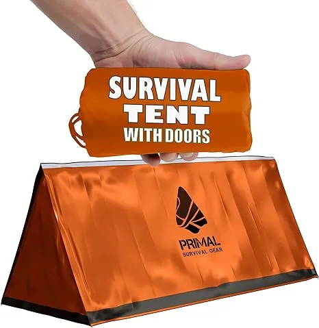 Survival Gear Shelter for Bug Out Bag - Storm Shelter Survival Tent with Doors - Tornado Shelter - Small Bivy Tent Emergency Shelter for Camping - Tactical Tent for Emergency Bugout Survival Kit